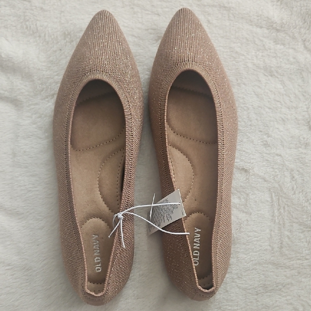 Old Navy Women's Tan Knit Pointed Loafers